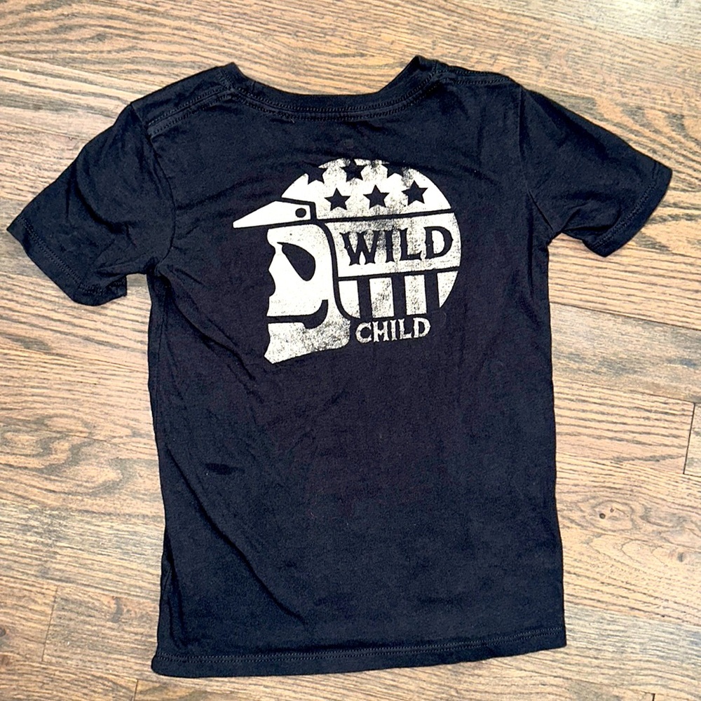 Cotton On Kids Boys Like New Wild Child Skull & Stars Black Wash T-shirt Tee 5